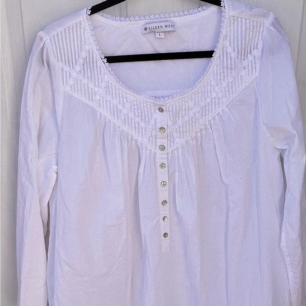Eileen West L Cotton Pintuck Ballet Nightgown NWOT - Picture 8 of 16
